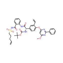 C=CCCCS(=O)(=O)NC(=O)c1ccccc1NC(=O)[C@@H](NC(=O)OC(C)(C)C)c1ccc(Oc2cc(OC)nc(-c3ccccc3)n2)c(C=C)c1 ZINC000150600984