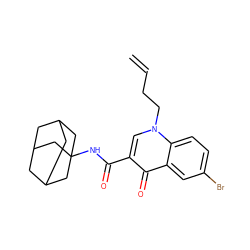 C=CCCn1cc(C(=O)NC23CC4CC(CC(C4)C2)C3)c(=O)c2cc(Br)ccc21 ZINC000040424906