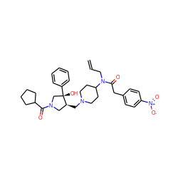 C=CCN(C(=O)Cc1ccc([N+](=O)[O-])cc1)C1CCN(C[C@H]2CN(C(=O)C3CCCC3)C[C@]2(O)c2ccccc2)CC1 ZINC000053276467