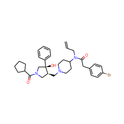 C=CCN(C(=O)Cc1ccc(Br)cc1)C1CCN(C[C@H]2CN(C(=O)C3CCCC3)C[C@]2(O)c2ccccc2)CC1 ZINC000053276582