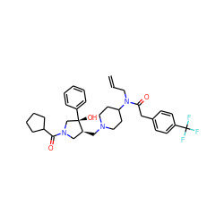 C=CCN(C(=O)Cc1ccc(C(F)(F)F)cc1)C1CCN(C[C@H]2CN(C(=O)C3CCCC3)C[C@]2(O)c2ccccc2)CC1 ZINC000053296429