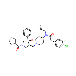 C=CCN(C(=O)Cc1ccc(Cl)cc1)C1CCN(C[C@H]2CN(C(=O)C3CCCC3)C[C@]2(O)c2ccccc2)CC1 ZINC000053295033