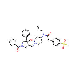 C=CCN(C(=O)Cc1ccc(S(C)(=O)=O)cc1)C1CCN(C[C@H]2CN(C(=O)C3CCCC3)C[C@]2(O)c2ccccc2)CC1 ZINC000053295611