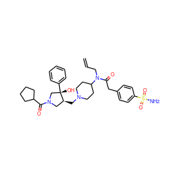 C=CCN(C(=O)Cc1ccc(S(N)(=O)=O)cc1)C1CCN(C[C@H]2CN(C(=O)C3CCCC3)C[C@]2(O)c2ccccc2)CC1 ZINC000053294551