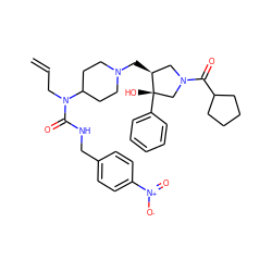 C=CCN(C(=O)NCc1ccc([N+](=O)[O-])cc1)C1CCN(C[C@H]2CN(C(=O)C3CCCC3)C[C@]2(O)c2ccccc2)CC1 ZINC000053312645