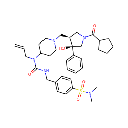 C=CCN(C(=O)NCc1ccc(S(=O)(=O)N(C)C)cc1)C1CCN(C[C@H]2CN(C(=O)C3CCCC3)C[C@]2(O)c2ccccc2)CC1 ZINC000058655430