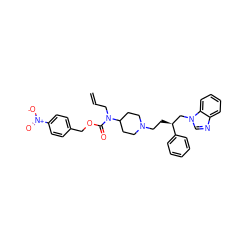 C=CCN(C(=O)OCc1ccc([N+](=O)[O-])cc1)C1CCN(CC[C@@H](Cn2cnc3ccccc32)c2ccccc2)CC1 ZINC000003966491