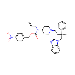 C=CCN(C(=O)OCc1ccc([N+](=O)[O-])cc1)C1CCN(CC[C@](C)(Cn2cnc3ccccc32)c2ccccc2)CC1 ZINC000026831115