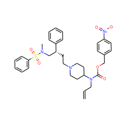 C=CCN(C(=O)OCc1ccc([N+](=O)[O-])cc1)C1CCN(CC[C@H](CN(C)S(=O)(=O)c2ccccc2)c2ccccc2)CC1 ZINC000026502224