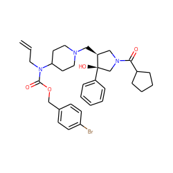 C=CCN(C(=O)OCc1ccc(Br)cc1)C1CCN(C[C@H]2CN(C(=O)C3CCCC3)C[C@]2(O)c2ccccc2)CC1 ZINC000053230505