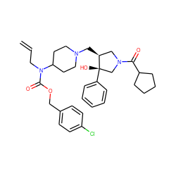 C=CCN(C(=O)OCc1ccc(Cl)cc1)C1CCN(C[C@H]2CN(C(=O)C3CCCC3)C[C@]2(O)c2ccccc2)CC1 ZINC000053293492