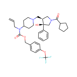 C=CCN(C(=O)OCc1ccc(OC(F)(F)F)cc1)C1CCN(C[C@H]2CN(C(=O)C3CCCC3)C[C@]2(O)c2ccccc2)CC1 ZINC000053313020