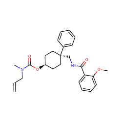 C=CCN(C)C(=O)O[C@H]1CC[C@@](CNC(=O)c2ccccc2OC)(c2ccccc2)CC1 ZINC000100763849