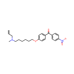 C=CCN(C)CCCCCCOc1ccc(C(=O)c2ccc([N+](=O)[O-])cc2)cc1 ZINC000013524755