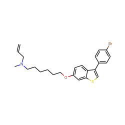 C=CCN(C)CCCCCCOc1ccc2c(-c3ccc(Br)cc3)csc2c1 ZINC000013524789