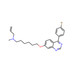 C=CCN(C)CCCCCCOc1ccc2c(-c3ccc(Br)cc3)ncnc2c1 ZINC000013524805