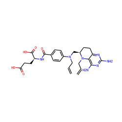C=CCN(C[C@H]1CCc2nc(N)nc(N)c2N1CC=C)c1ccc(C(=O)N[C@@H](CCC(=O)O)C(=O)O)cc1 ZINC000040402047