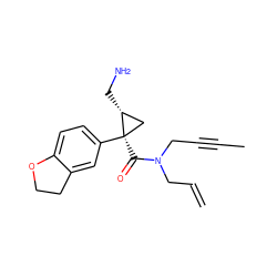 C=CCN(CC#CC)C(=O)[C@@]1(c2ccc3c(c2)CCO3)C[C@H]1CN ZINC000029047983