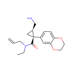 C=CCN(CC)C(=O)[C@@]1(c2ccc3c(c2)OCCO3)C[C@H]1CN ZINC000029047463