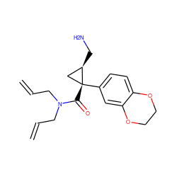 C=CCN(CC=C)C(=O)[C@@]1(c2ccc3c(c2)OCCO3)C[C@H]1CN ZINC000029046760