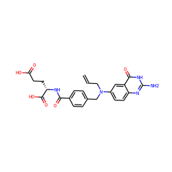 C=CCN(Cc1ccc(C(=O)N[C@@H](CCC(=O)O)C(=O)O)cc1)c1ccc2nc(N)[nH]c(=O)c2c1 ZINC000027521198