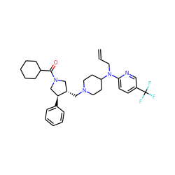 C=CCN(c1ccc(C(F)(F)F)cn1)C1CCN(C[C@H]2CN(C(=O)C3CCCCC3)C[C@@H]2c2ccccc2)CC1 ZINC000027433868