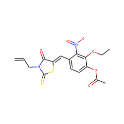 C=CCN1C(=O)/C(=C/c2ccc(OC(C)=O)c(OCC)c2[N+](=O)[O-])SC1=S ZINC000012731525