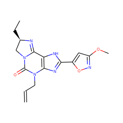 C=CCN1C(=O)N2C[C@@H](CC)N=C2c2[nH]c(-c3cc(OC)no3)nc21 ZINC000072108903
