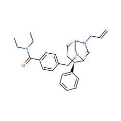 C=CCN1C[C@@H]2[C@@H](c3ccccc3)CC[C@H]1CN2Cc1ccc(C(=O)N(CC)CC)cc1 ZINC000029123503