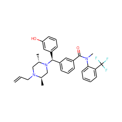 C=CCN1C[C@H](C)N([C@@H](c2cccc(O)c2)c2cccc(C(=O)N(C)c3ccccc3C(F)(F)F)c2)C[C@H]1C ZINC000027712552