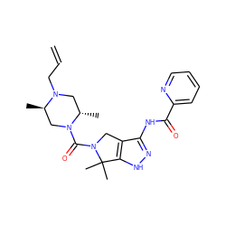 C=CCN1C[C@H](C)N(C(=O)N2Cc3c(NC(=O)c4ccccn4)n[nH]c3C2(C)C)C[C@H]1C ZINC000149330385