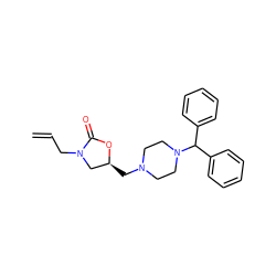 C=CCN1C[C@H](CN2CCN(C(c3ccccc3)c3ccccc3)CC2)OC1=O ZINC000209404021