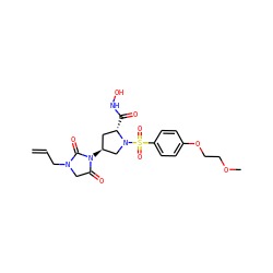 C=CCN1CC(=O)N([C@H]2C[C@H](C(=O)NO)N(S(=O)(=O)c3ccc(OCCOC)cc3)C2)C1=O ZINC000013835770