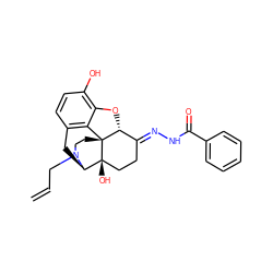 C=CCN1CC[C@@]23c4c5ccc(O)c4O[C@@H]2/C(=N/NC(=O)c2ccccc2)CC[C@]3(O)[C@H]1C5 ZINC000101104052