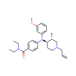 C=CCN1CC[C@@H](N(c2ccc(C(=O)N(CC)CC)cc2)c2cccc(OC)c2)[C@H](C)C1 ZINC000013862292