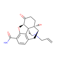 C=CCN1CC[C@]23c4c5ccc(C(N)=O)c4O[C@H]2C(=O)CC[C@@]3(O)[C@H]1C5 ZINC000040874233