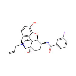 C=CCN1CC[C@]23c4c5ccc(O)c4O[C@H]2[C@@H](NC(=O)c2cccc(I)c2)CC[C@@]3(O)[C@H]1C5 ZINC000095557491