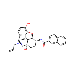 C=CCN1CC[C@]23c4c5ccc(O)c4O[C@H]2[C@H](NC(=O)c2ccc4ccccc4c2)CC[C@@]3(O)[C@H]1C5 ZINC000095556381