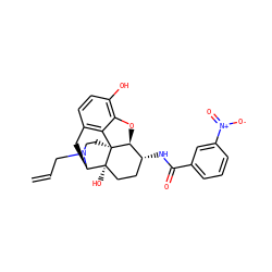 C=CCN1CC[C@]23c4c5ccc(O)c4O[C@H]2[C@H](NC(=O)c2cccc([N+](=O)[O-])c2)CC[C@@]3(O)[C@H]1C5 ZINC000095552841