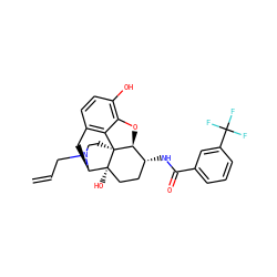 C=CCN1CC[C@]23c4c5ccc(O)c4O[C@H]2[C@H](NC(=O)c2cccc(C(F)(F)F)c2)CC[C@@]3(O)[C@H]1C5 ZINC000095556742