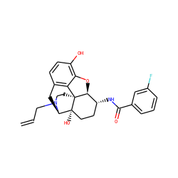 C=CCN1CC[C@]23c4c5ccc(O)c4O[C@H]2[C@H](NC(=O)c2cccc(F)c2)CC[C@@]3(O)[C@H]1C5 ZINC000095555029