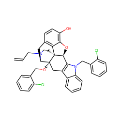 C=CCN1CC[C@]23c4c5ccc(O)c4O[C@H]2c2c(c4ccccc4n2Cc2ccccc2Cl)C[C@@]3(OCc2ccccc2Cl)[C@H]1C5 ZINC000027623290