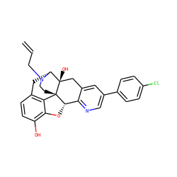 C=CCN1CC[C@]23c4c5ccc(O)c4O[C@H]2c2ncc(-c4ccc(Cl)cc4)cc2C[C@@]3(O)[C@H]1C5 ZINC000013559693