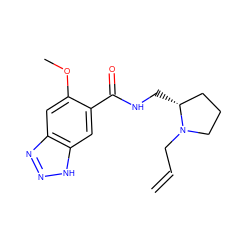 C=CCN1CCC[C@H]1CNC(=O)c1cc2[nH]nnc2cc1OC ZINC000002001364