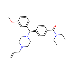 C=CCN1CCN([C@H](c2ccc(C(=O)N(CC)CC)cc2)c2cccc(OC)c2)CC1 ZINC000022450900