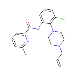 C=CCN1CCN(c2c(Cl)cccc2NC(=O)c2cccc(C)n2)CC1 ZINC000062241929