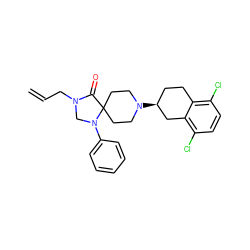 C=CCN1CN(c2ccccc2)C2(CCN([C@H]3CCc4c(Cl)ccc(Cl)c4C3)CC2)C1=O ZINC000013806858