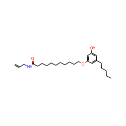 C=CCNC(=O)CCCCCCCCCCOc1cc(O)cc(CCCCC)c1 ZINC000299829293