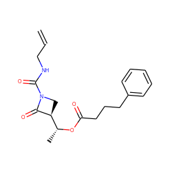 C=CCNC(=O)N1C[C@@H]([C@@H](C)OC(=O)CCCc2ccccc2)C1=O ZINC000095593450