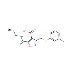 C=CCNC(=O)c1onc(CSc2cc(C)cc(C)c2)c1C(=O)O ZINC000008672368